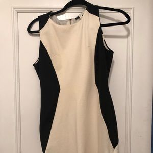 Fitted black and white dress